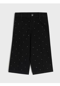 Sinsay - Jeansy pull on z ozdobnymi kryształkami - niebieski. Kolor: niebieski. Materiał: jeans