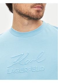 Karl Lagerfeld - KARL LAGERFELD T-Shirt 755030 542225 Niebieski Regular Fit. Typ kołnierza: dekolt w karo. Kolor: niebieski. Materiał: bawełna #5