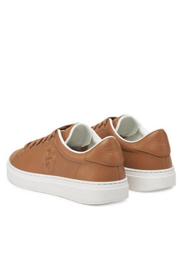 BOSS Sneakersy Kieran 50541649 Brązowy. Kolor: brązowy. Materiał: skóra