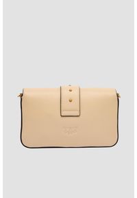 Pinko - PINKO Beżowa kopertówka Love One Mini Slouchy FL Vitello Morbido. Kolor: beżowy. Materiał: skórzane. Styl: casual, elegancki #3