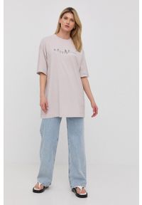 Max Mara Leisure t-shirt damski kolor różowy. Kolor: różowy. Materiał: bawełna. Długość rękawa: krótki rękaw. Długość: krótkie. Wzór: nadruk