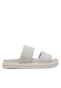 Calvin Klein Jeans Klapki Flat Molded Dbl Bar Sandal Cv YM0YM01222 Szary. Kolor: szary. Materiał: materiał