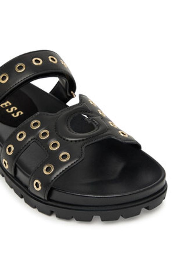 Guess Klapki FLPFAS ELE03 Czarny. Kolor: czarny. Materiał: skóra