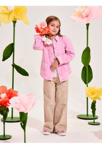 Sinsay - Kurtka jeansowa - różowy. Kolor: różowy. Materiał: jeans #1