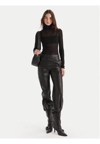 Patrizia Pepe Bluzka 2K0347/K034-K103 Czarny Slim Fit. Kolor: czarny. Materiał: wełna #3