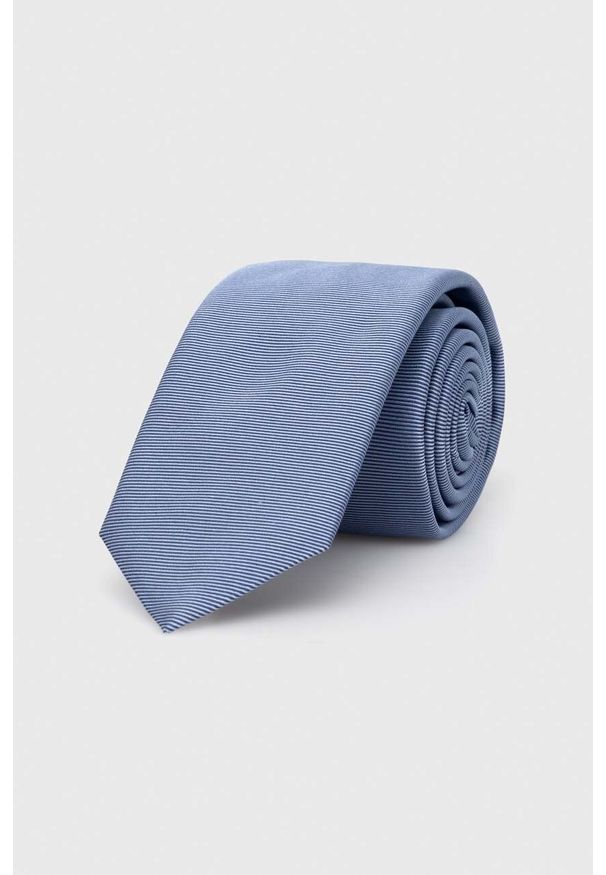 Hugo - HUGO krawat jedwabny kolor niebieski. Kolor: niebieski. Materiał: jedwab