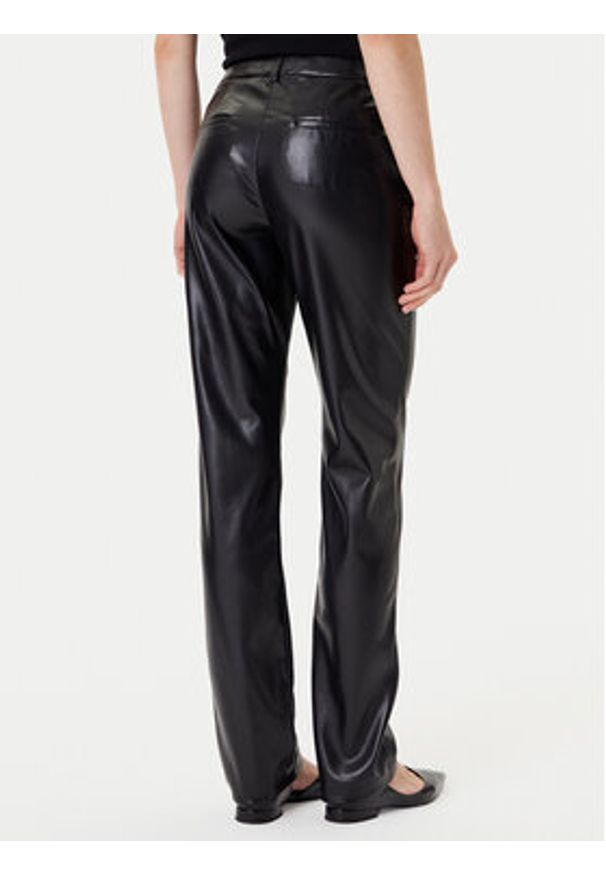 Marella Spodnie z imitacji skóry Teodora 2523786011 Czarny Slim Fit. Kolor: czarny. Materiał: skóra