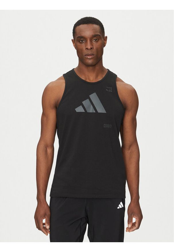 Adidas - adidas Tank top All-Gym Category Graphic JD1839 Czarny Regular Fit. Kolor: czarny. Materiał: bawełna, syntetyk