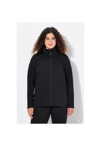 ULLA POPKEN - Damskie Bluza dresowa powerstretch stójka odblaski. Typ kołnierza: kołnierzyk stójkowy. Kolekcja: plus size. Kolor: czarny. Materiał: materiał, poliester, elastan #1