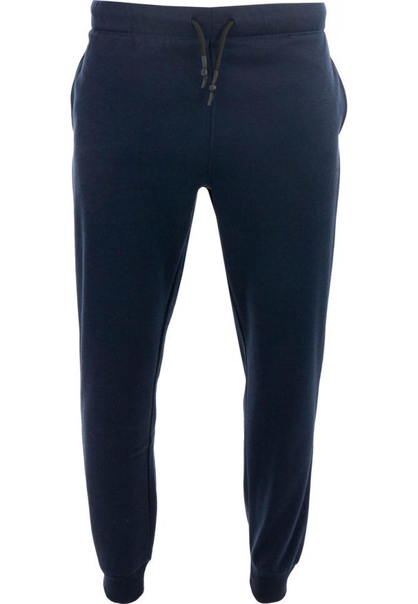 GLOMEX - Spodnie dresowe męskie Glemo Rametto - granatowe. Kolor: niebieski. Materiał: poliester, bawełna