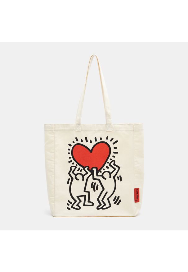 Sinsay - Torba shopper Keith Haring - Kremowy. Kolor: kremowy