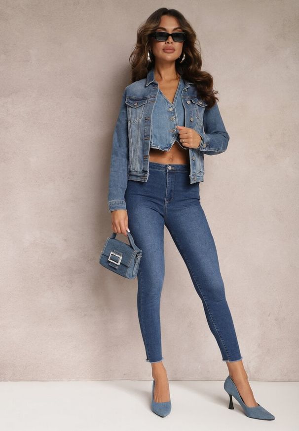 Renee - Granatowe Jeansy Skinny High Waist Vivizo. Stan: podwyższony. Kolor: niebieski