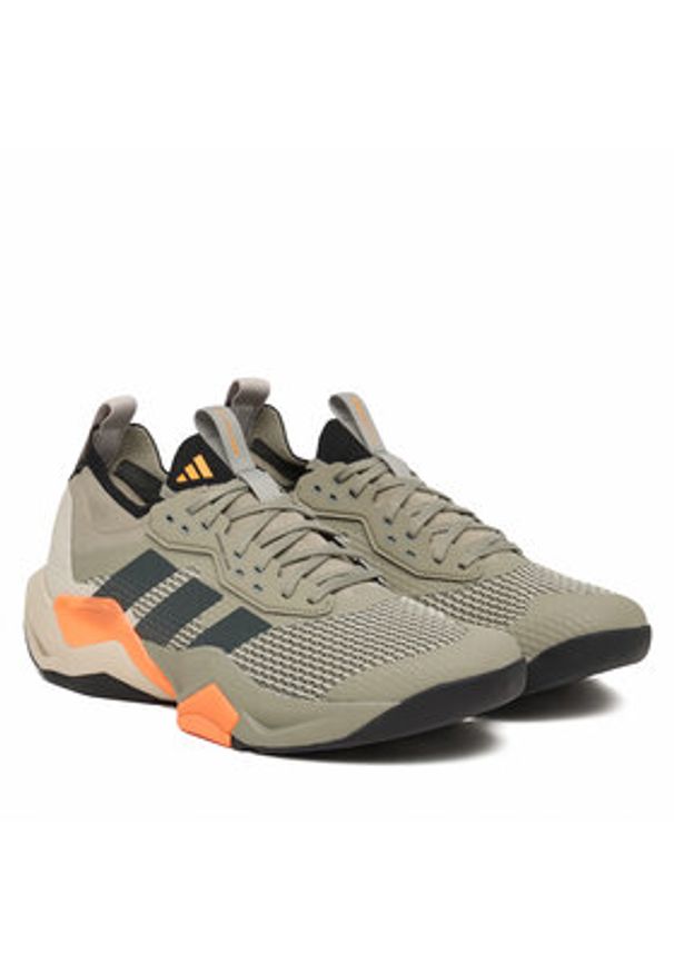Adidas - adidas Buty na siłownię Rapidmove Adv 2 JQ3941 Khaki. Kolor: brązowy. Materiał: materiał. Sport: fitness