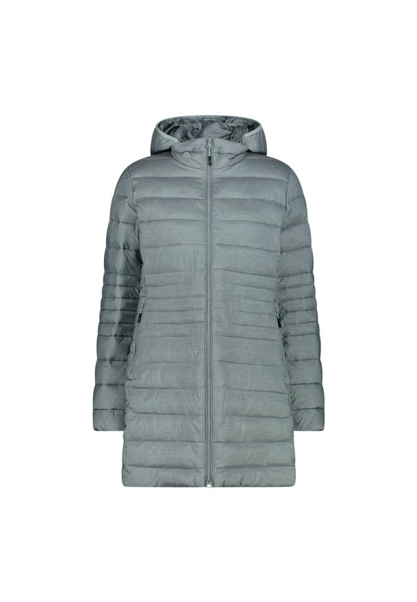 Długa kurtka puchowa z kapturem na zamek Sorona Aura damska CMP. Typ kołnierza: kaptur. Kolor: zielony. Materiał: puch. Długość: długie. Sezon: zima