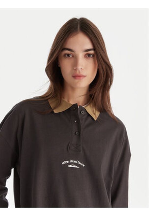 Quiksilver Polo Mercury Standard EQWKT03203 Szary Regular Fit. Typ kołnierza: polo. Kolor: szary. Materiał: bawełna