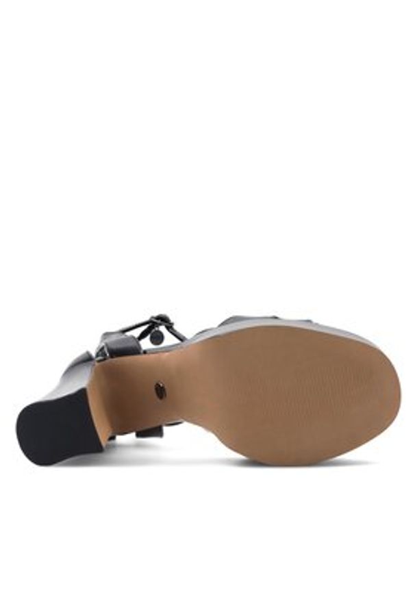 Nine West Sandały Aahida ZL23002CC Czarny. Kolor: czarny. Materiał: skóra