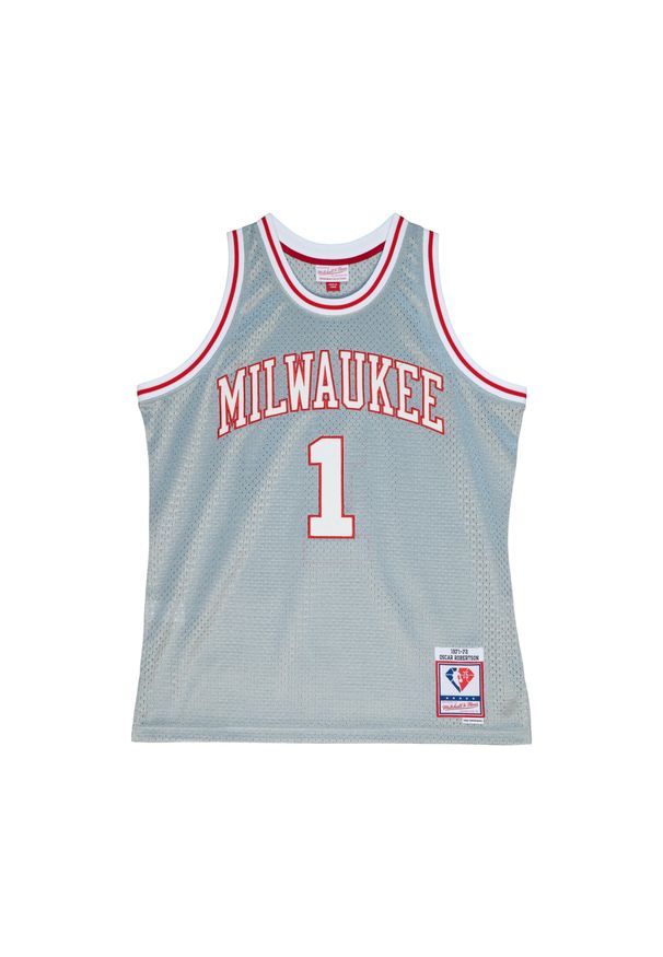 Mitchell & Ness - Koszulka NBA Milwaukee Bucks Oscar Robertson 75th NBA. Kolor: wielokolorowy, szary, biały. Sport: koszykówka