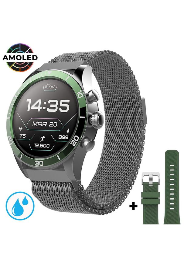 FOREVER - Forever smartwatch Icon AW-100, Green. Rodzaj zegarka: smartwatch. Kolor: zielony. Styl: elegancki