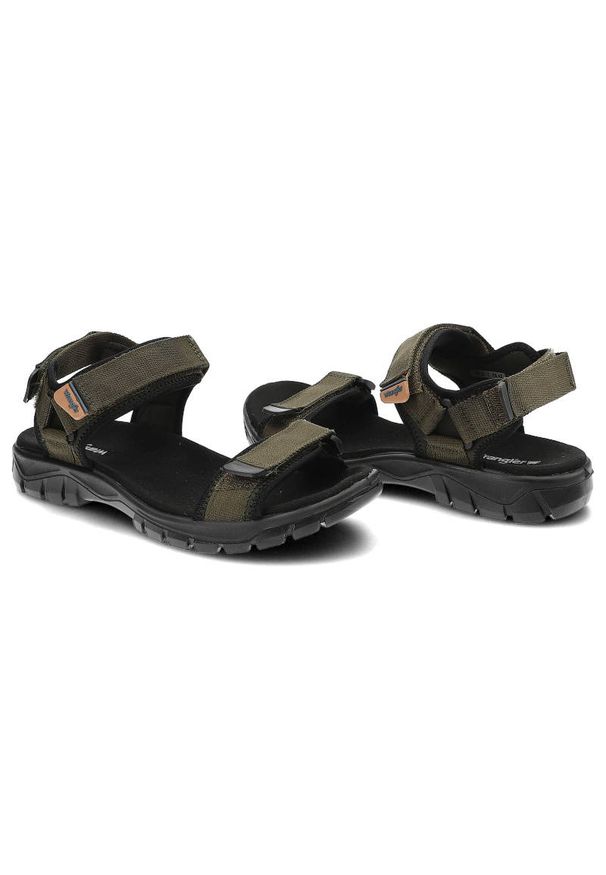 Zielone Sandały Wrangler Wygodne Buty Na Lato. Okazja: na co dzień, na spacer. Zapięcie: rzepy. Kolor: zielony. Materiał: materiał. Wzór: moro, nadruk. Sezon: lato. Styl: casual, militarny