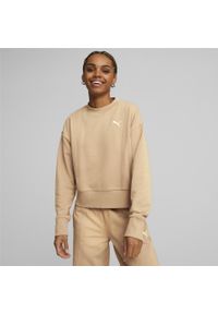 Bluza dresowa damska Puma HER. Kolor: brązowy, wielokolorowy, beżowy. Materiał: dresówka