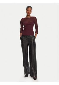 Patrizia Pepe Sweter 8K0305/K143-M536 Bordowy Regular Fit. Kolor: czerwony. Materiał: wiskoza #4