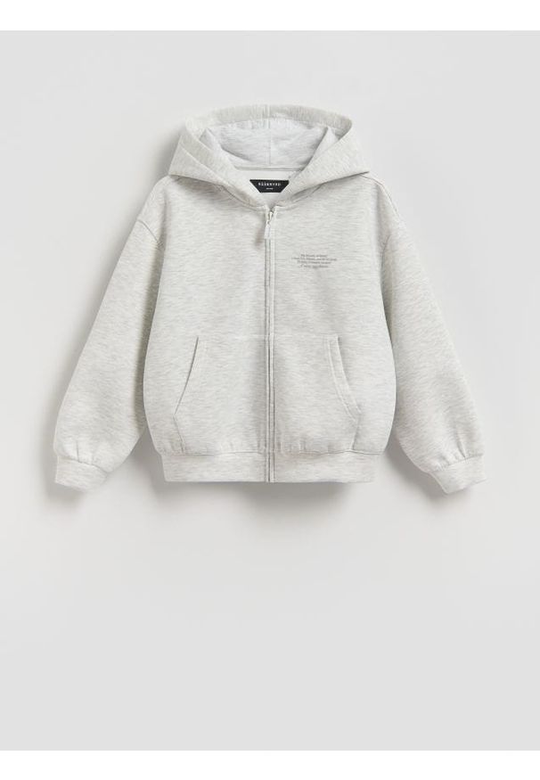 Reserved - Bluza z kapturem - jasnoszary. Typ kołnierza: kaptur. Kolor: szary. Materiał: dzianina