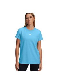 Under Armour - T-shirt Damski Z Krótkim Rękawem Rival Core. Kolor: niebieski. Długość rękawa: krótki rękaw. Długość: krótkie