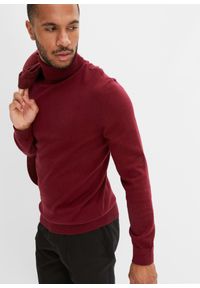 bonprix - Sweter z golfem z kaszmirem. Typ kołnierza: golf. Kolor: czerwony. Materiał: kaszmir. Styl: elegancki