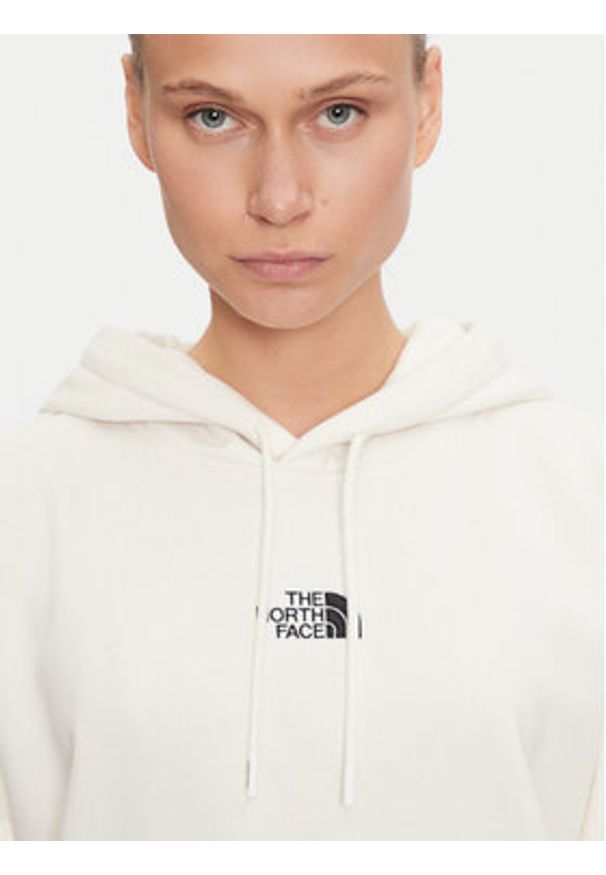 The North Face Bluza Essential NF0A89EN Écru Oversize. Materiał: syntetyk, bawełna