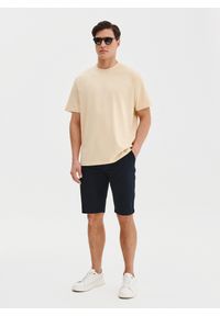 Pako Lorente - PAKO LORENTE – Beżowy t-shirt oversize. Okazja: na co dzień. Kolor: zielony, beżowy, oliwkowy. Materiał: bawełna. Styl: casual #3