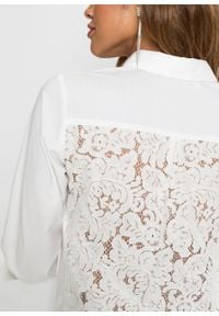 Bluzka z koronką bonprix biały. Kolor: biały. Materiał: koronka. Wzór: koronka #4