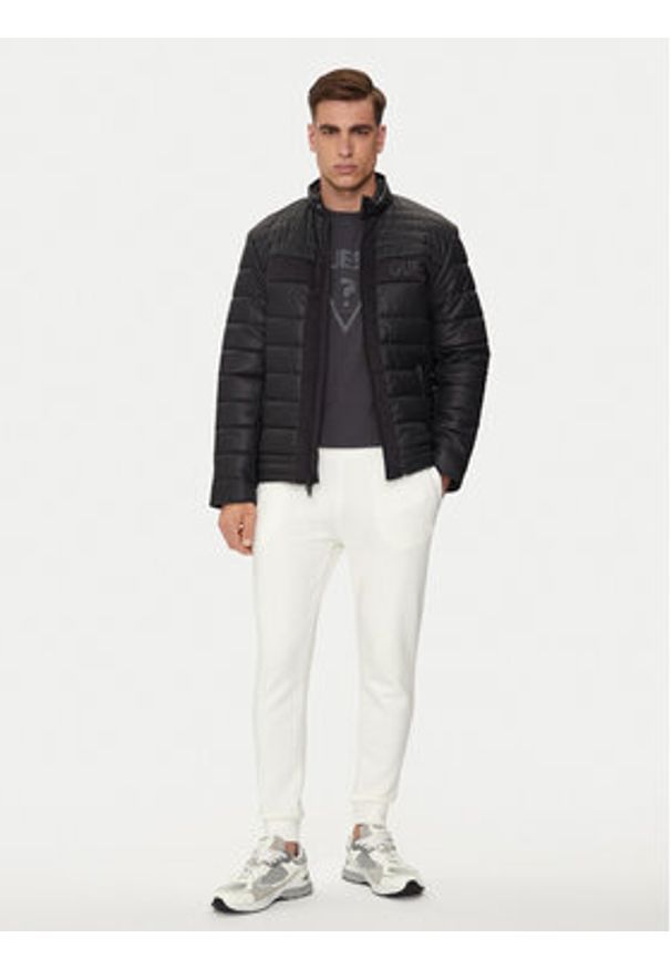 Guess Kurtka przejściowa M4YL16 WFHD0 Czarny Regular Fit. Kolor: czarny. Materiał: skóra