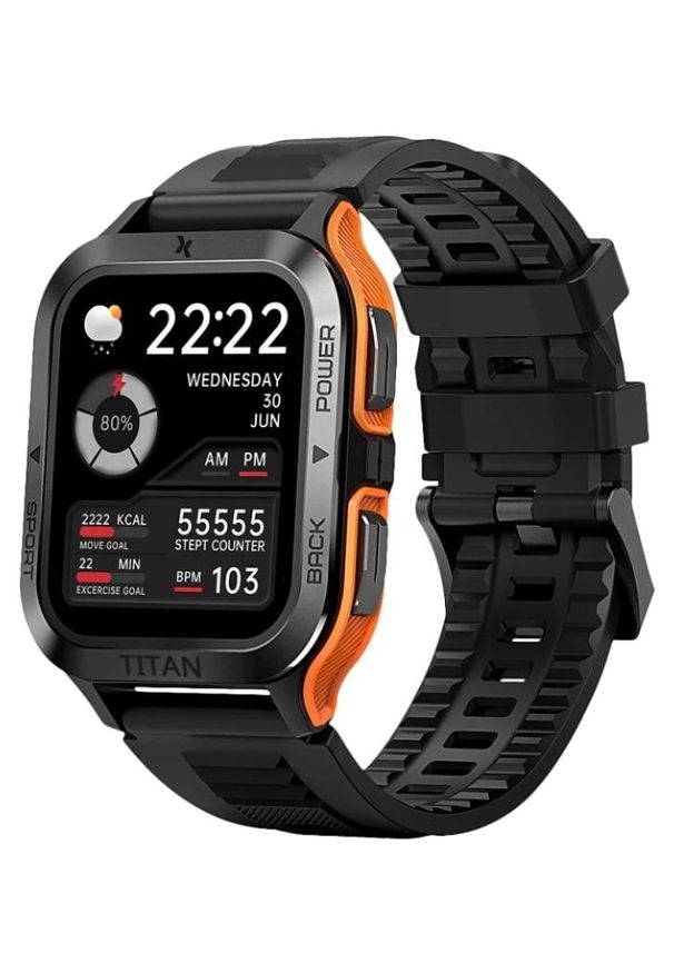 Maxcom Fit FW67 TITAN Pro pomarańczowy. Rodzaj zegarka: smartwatch. Kolor: pomarańczowy. Styl: sportowy, casual, militarny