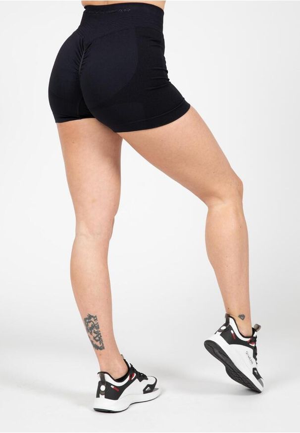 GORILLA WEAR - Whitney Bezszwowe Szorty - Czarny. Kolor: czarny. Sport: fitness