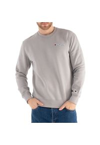 Bluza Champion Crewneck Sweatshirt 217863-ES033 - szara. Okazja: na co dzień. Typ kołnierza: bez kaptura. Kolor: szary. Materiał: materiał, bawełna, poliester. Wzór: aplikacja. Styl: casual, klasyczny