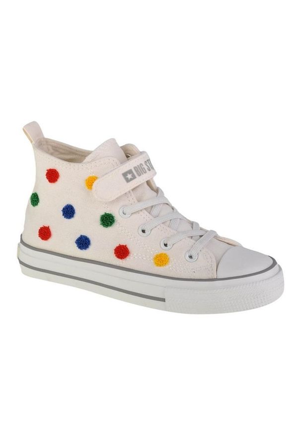 Big-Star - Buty Big Star Shoes Jr JJ374059 białe. Okazja: na co dzień. Wysokość cholewki: przed kolano. Kolor: biały. Materiał: materiał, guma. Szerokość cholewki: normalna. Styl: casual