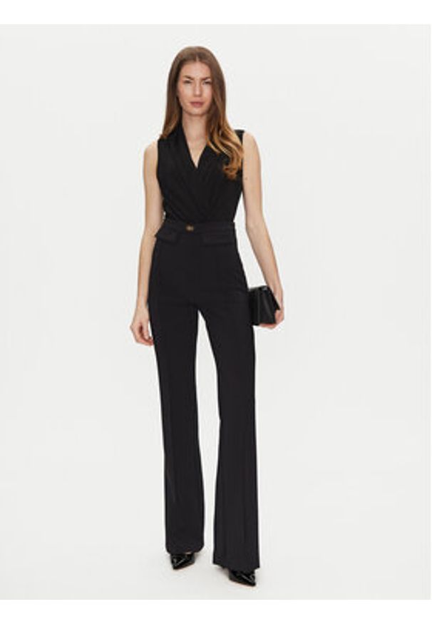 Elisabetta Franchi Spodnie materiałowe PA-078-51E2-V300 Czarny Regular Fit. Kolor: czarny. Materiał: syntetyk