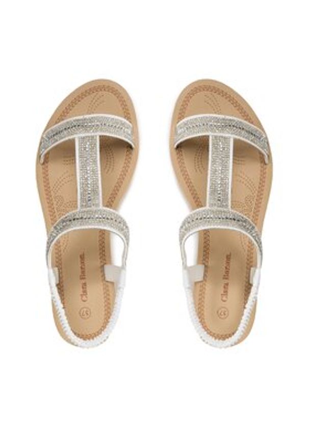 Clara Barson Sandały WSS20835-01B Biały. Kolor: biały. Materiał: skóra