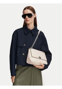 Tory Burch Torebka Charlie Quilted Shoulder Bag 185828 Beżowy. Kolor: beżowy. Materiał: skórzane #1