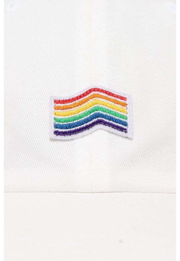 Vans Czapka kolor biały z aplikacją. Kolor: biały. Wzór: aplikacja