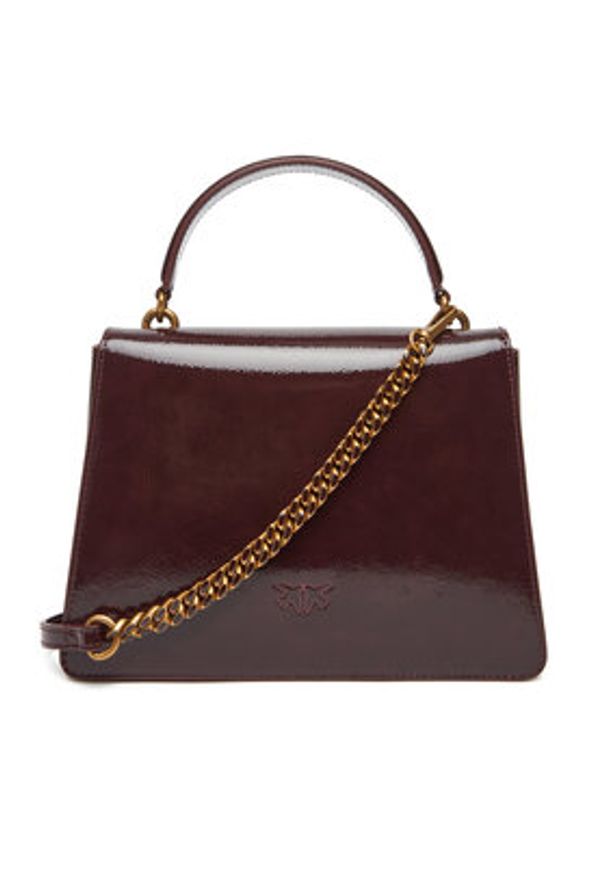 Pinko - PINKO Torebka Love One Top Handle Classic Light PE 25 PLTT 100066 A1UV Y1HQ Bordowy. Kolor: czerwony. Materiał: skórzane