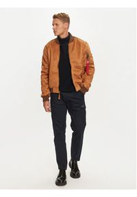 Alpha Industries Kurtka bomber 148122 Brązowy Regular Fit. Kolor: brązowy. Materiał: syntetyk #6