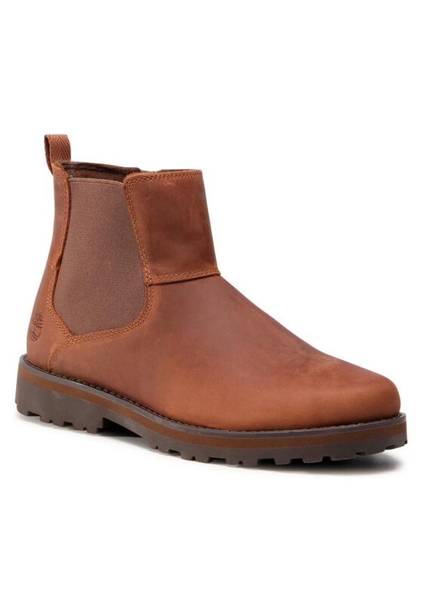 Timberland Trapery Courma Kid TB0A28QW358 Brązowy. Kolor: brązowy. Materiał: nubuk, skóra