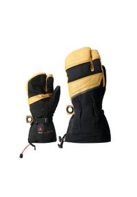 LENZ - Lenz Heat Glove 8.0 Lobster Uni Black/Beige. Kolor: czarny, wielokolorowy, żółty. Sezon: zima. Sport: narciarstwo