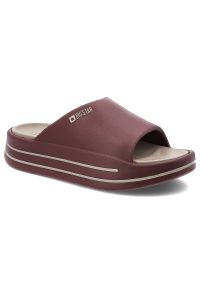 Big-Star - Bordowe Klapki Big Star Modne Obuwie Damskie. Okazja: do domu, na spacer, na co dzień. Kolor: czerwony. Materiał: materiał. Sezon: lato. Styl: klasyczny, casual, wakacyjny, elegancki #1