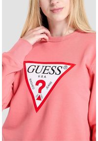 Guess - GUESS Różowa bluza damska Original Fleece, Rozmiar L. Kolor: różowy #5