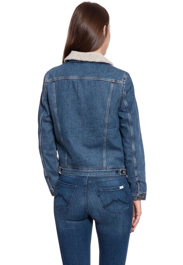 Lee - DAMSKA KURTKA ZIMOWA LEE SHERPA RIDER DARK STONEWASH L54VLJ46 112112980. Materiał: jeans. Sezon: zima