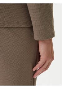 BOSS Bluza Waffle 50535885 Brązowy Regular Fit. Kolor: brązowy. Materiał: bawełna #3