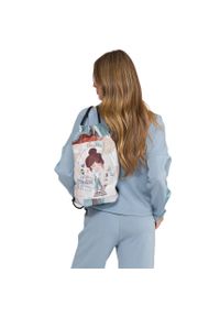 Worek damski Anekke, wykonany z lekkiego materiału tekstylnego z dekoracyjnym nadrukiem zamykany na ściągacz ze sznurkami, szary, 42484-003. Kolor: szary. Wzór: nadruk #8