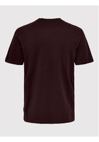 Only & Sons T-Shirt Roy 22022531 Bordowy Regular Fit. Kolor: czerwony. Materiał: bawełna #7